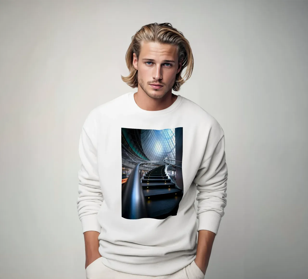 geschwungene Treppe Metallgeländer Sweatshirt von Earthly Visions