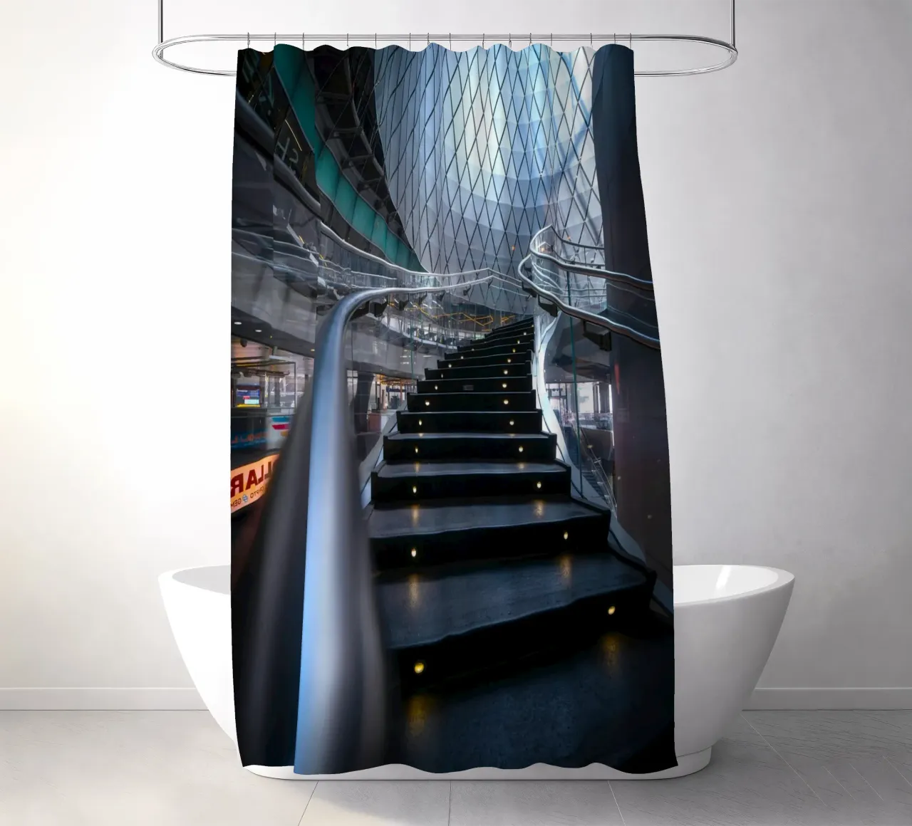 ringhiere in metallo per scale curve tenda da doccia da Earthly Visions