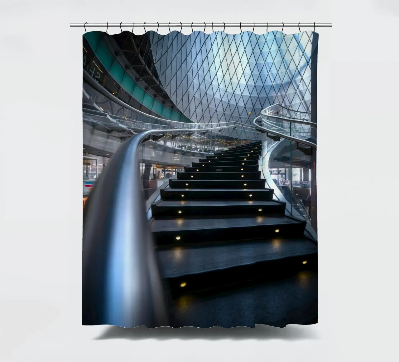 ringhiere in metallo per scale curve tenda da doccia da Earthly Visions