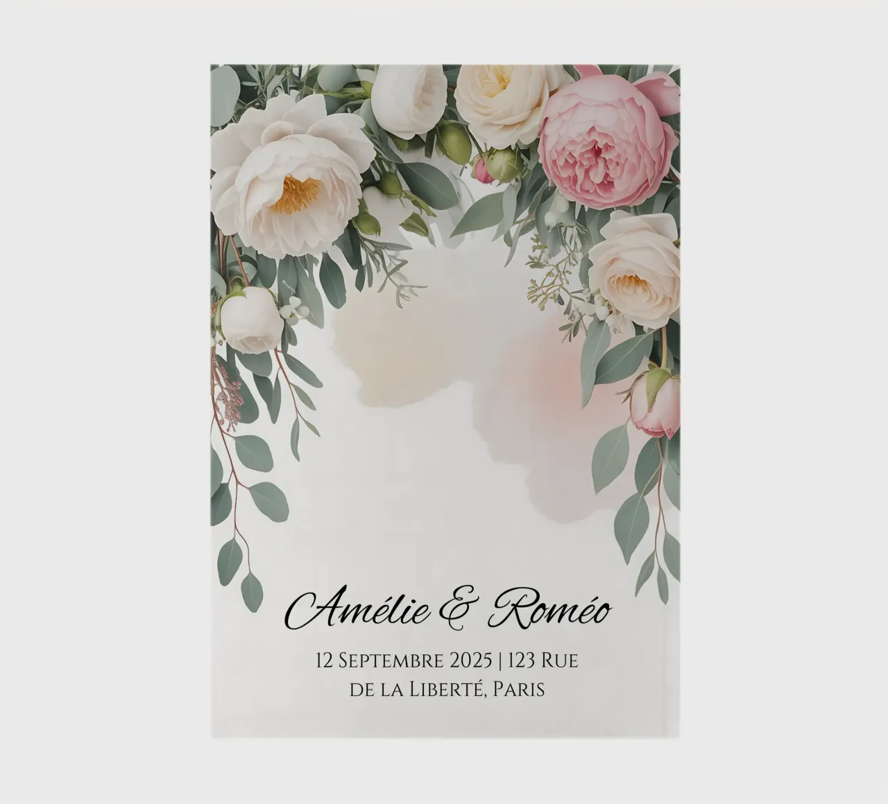Customisable pastel flower wedding poster notebook by Beyond the Brush