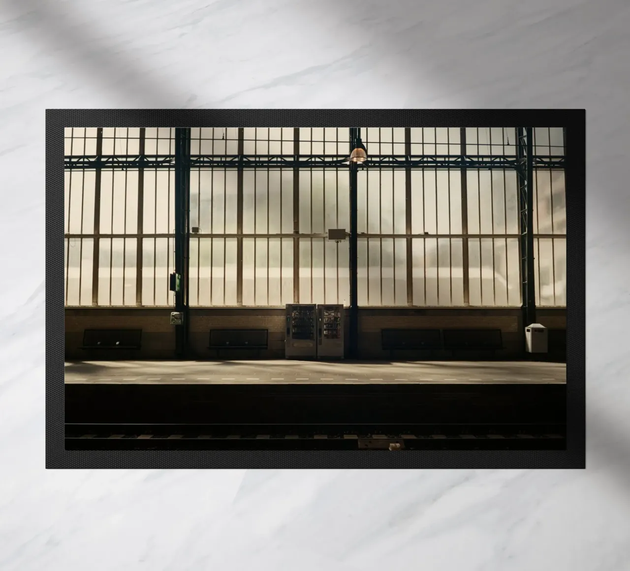 train station vending machine doormat by Earthly Visions