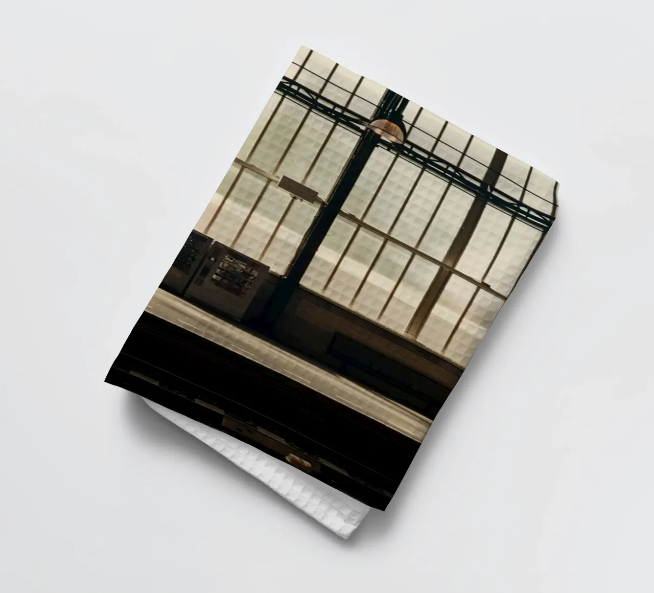 train station vending machine tea towel by Earthly Visions