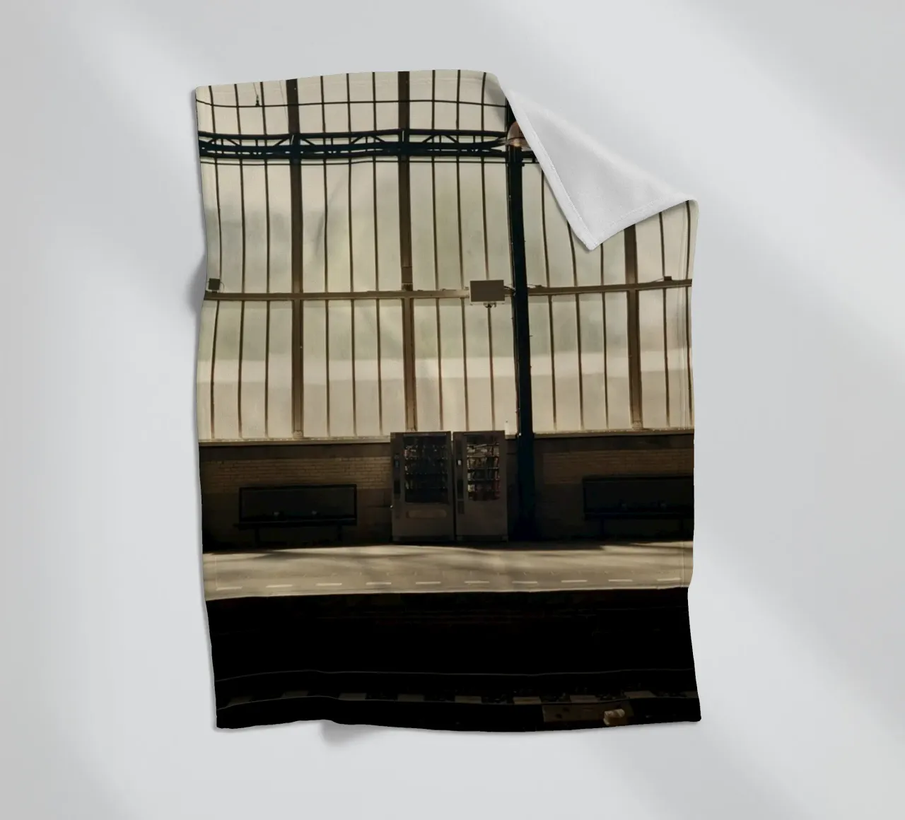 train station vending machine fleece blanket by Earthly Visions