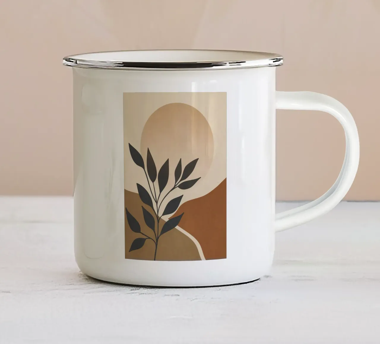 Sole botanico tazza in smalto da LeaDArt