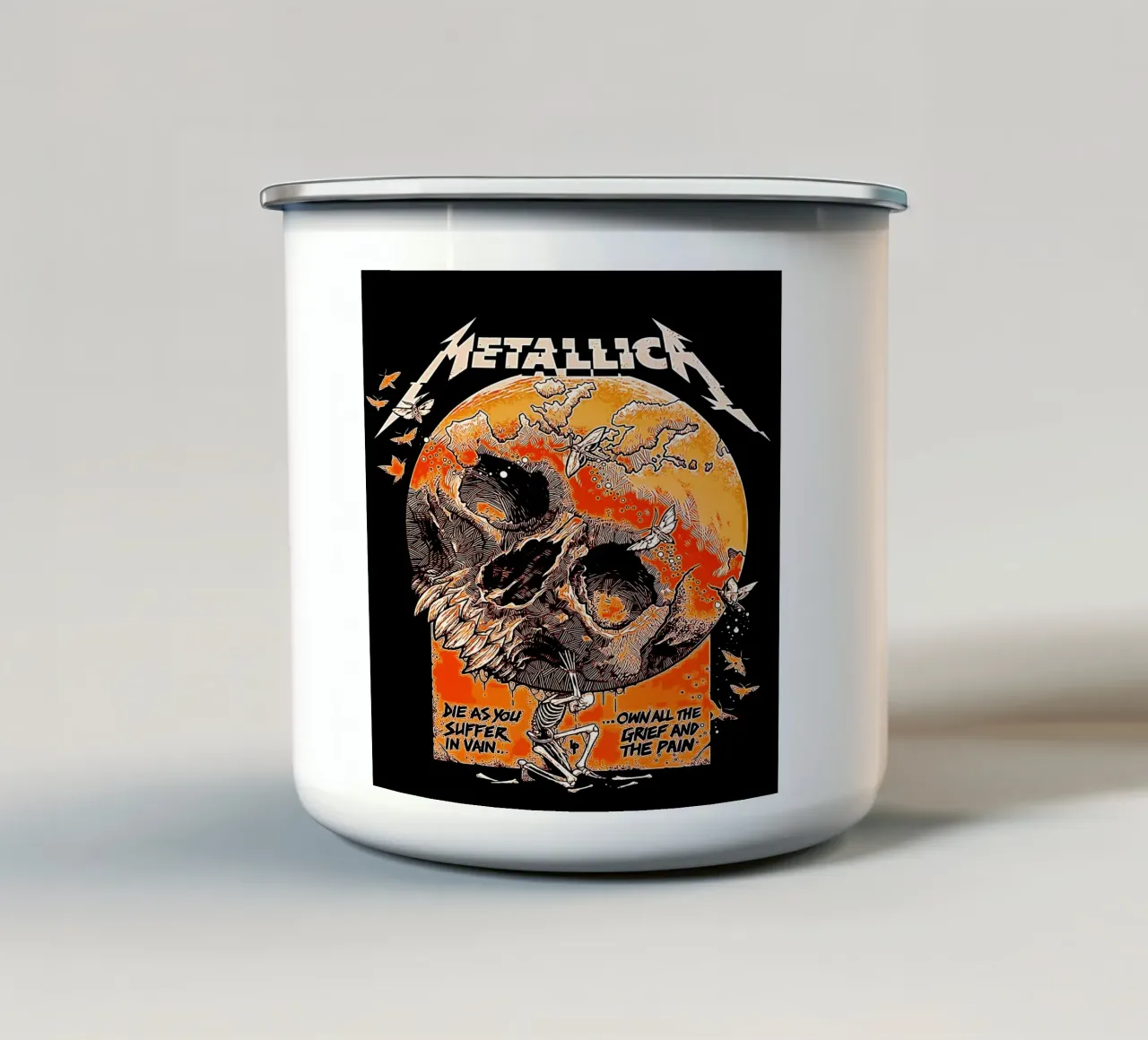 arte heavy metal metallichead tazza in smalto da music soul
