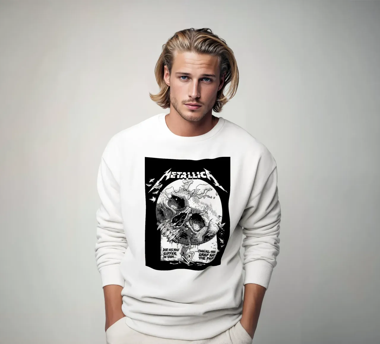 teschio metallichead arte felpa da music soul