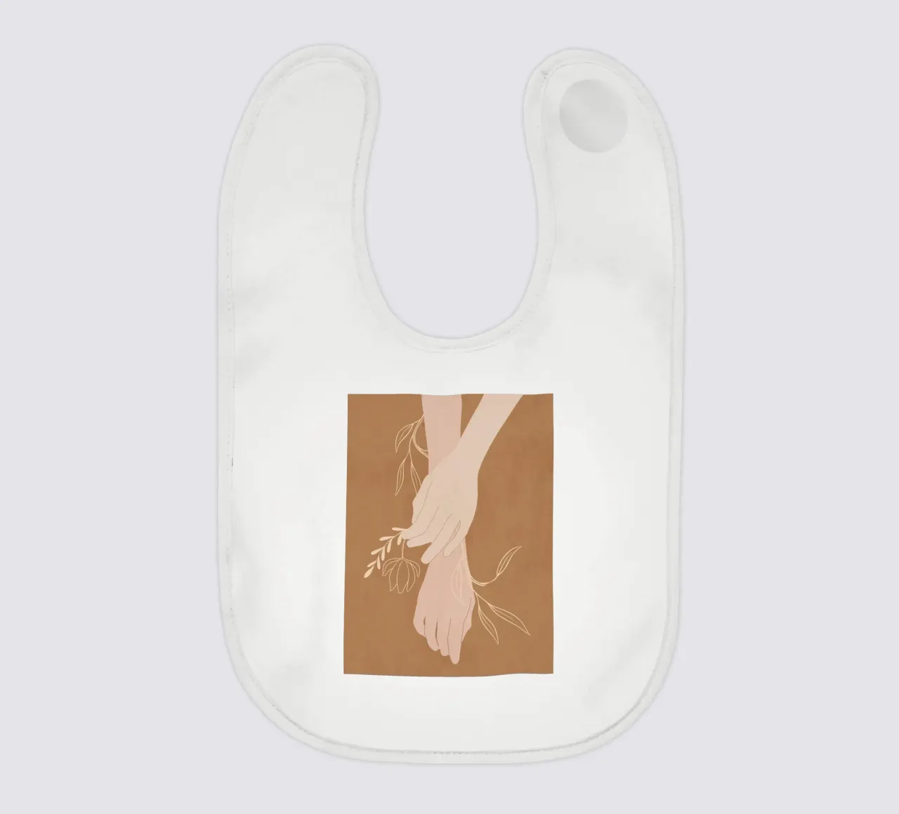 Mano in fiore bavaglino da LeaDArt