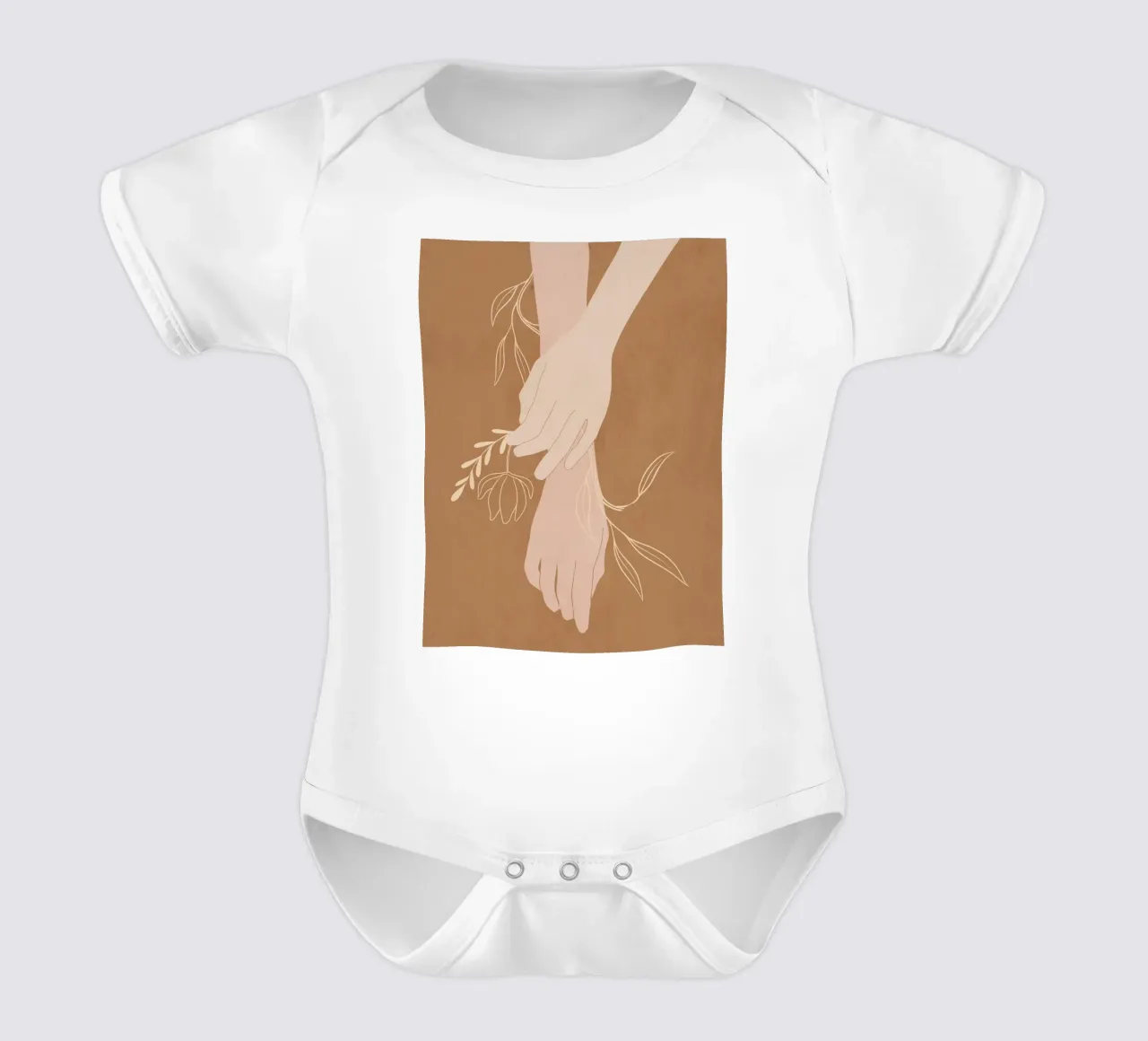Mano in fiore body neonato maniche corte da LeaDArt