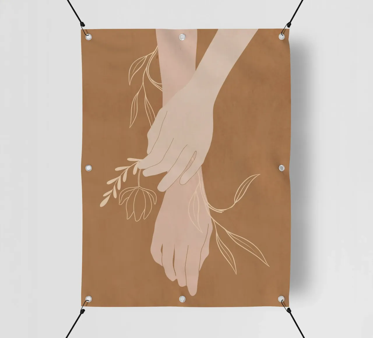 Mano in fiore telo in pvc da LeaDArt