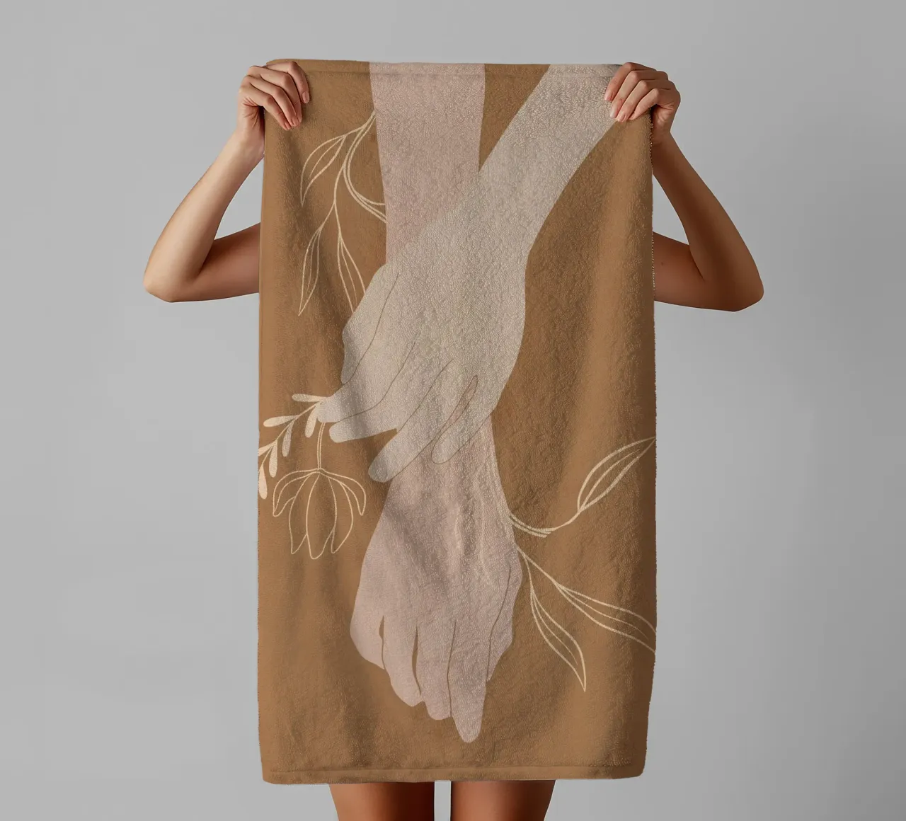 Mano in fiore asciugamano da bagno da LeaDArt