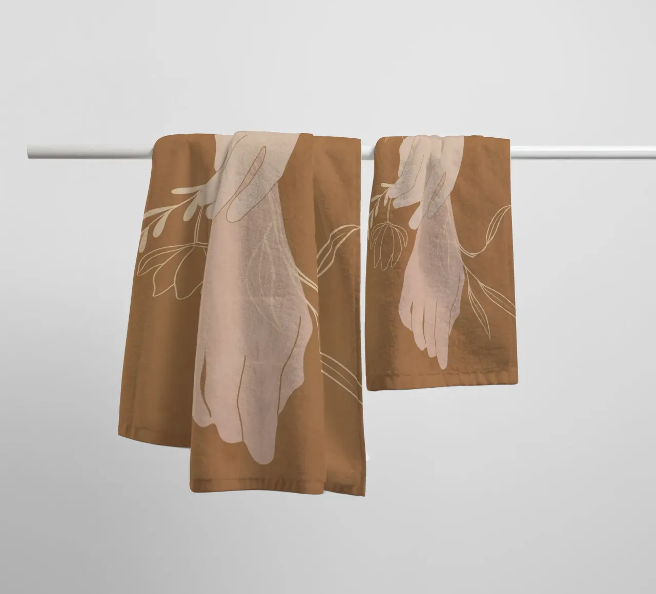 Mano in fiore asciugamano da bagno da LeaDArt