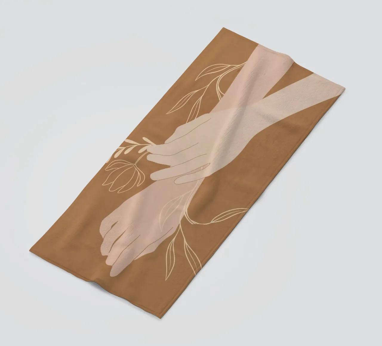 Mano in fiore telo mare da LeaDArt