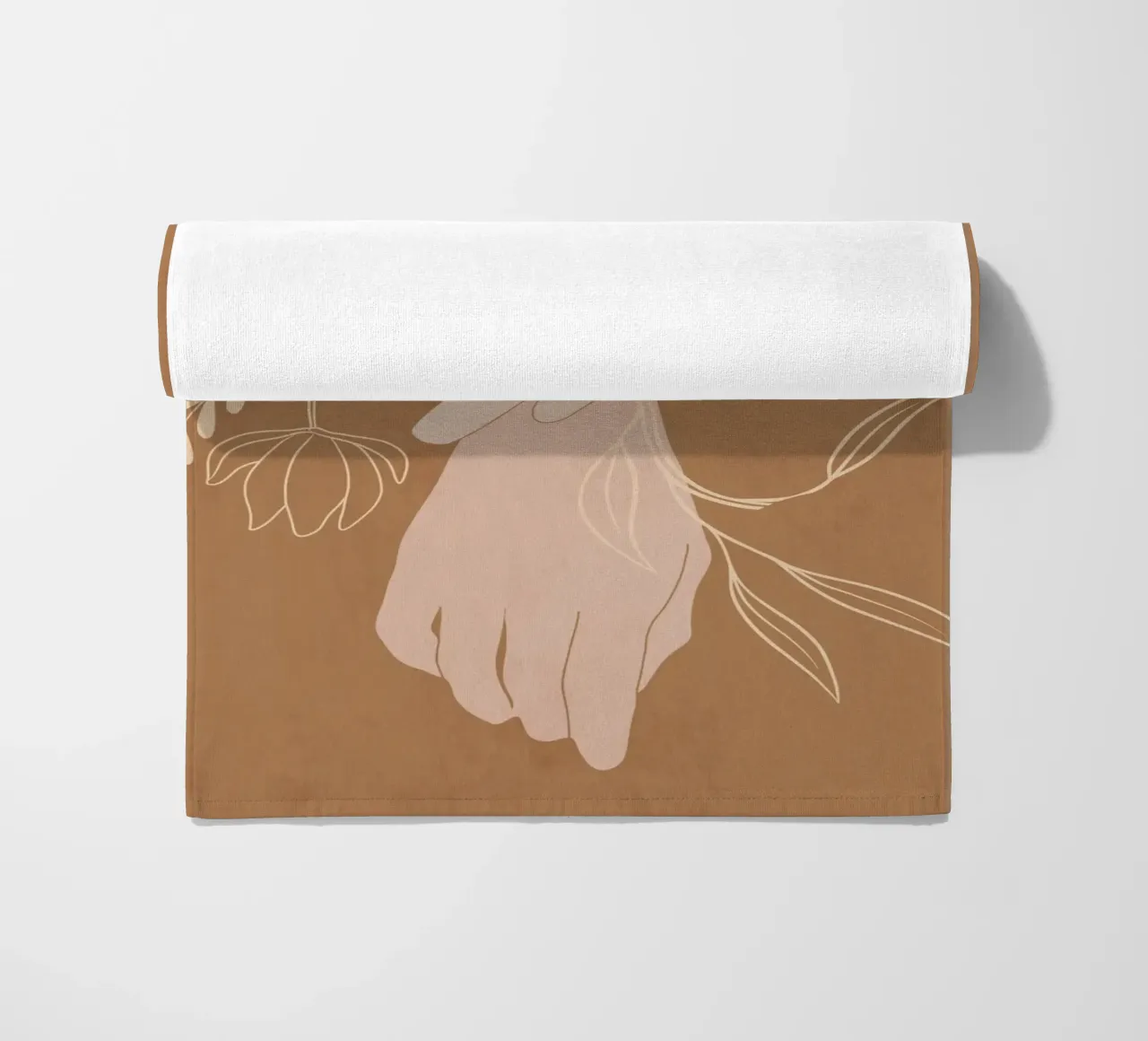 Mano in fiore telo mare da LeaDArt