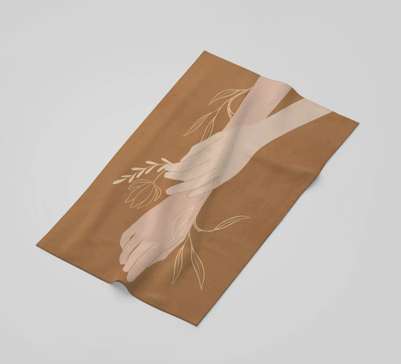 Mano in fiore telo mare da LeaDArt