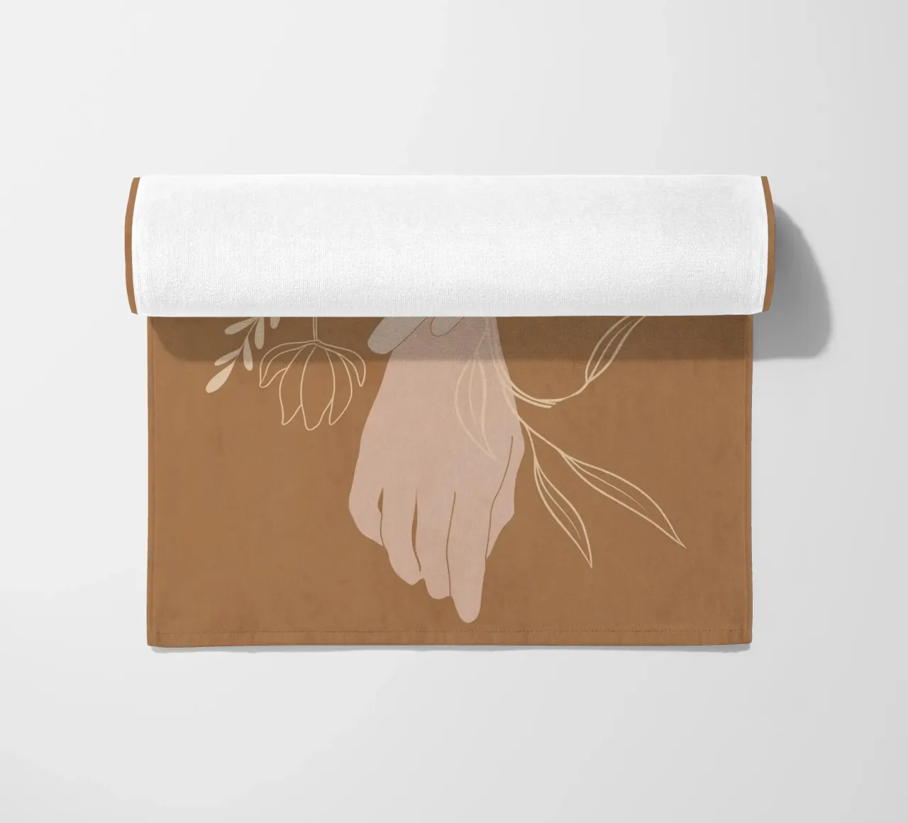 Mano in fiore telo mare da LeaDArt