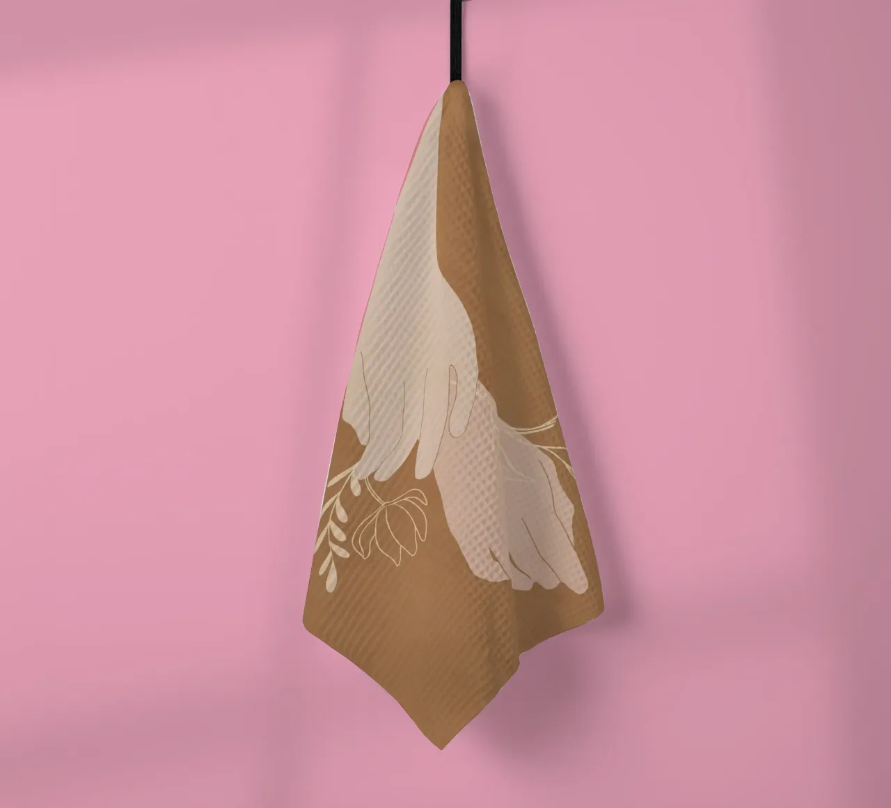 Mano in fiore canovaccio da cucina da LeaDArt