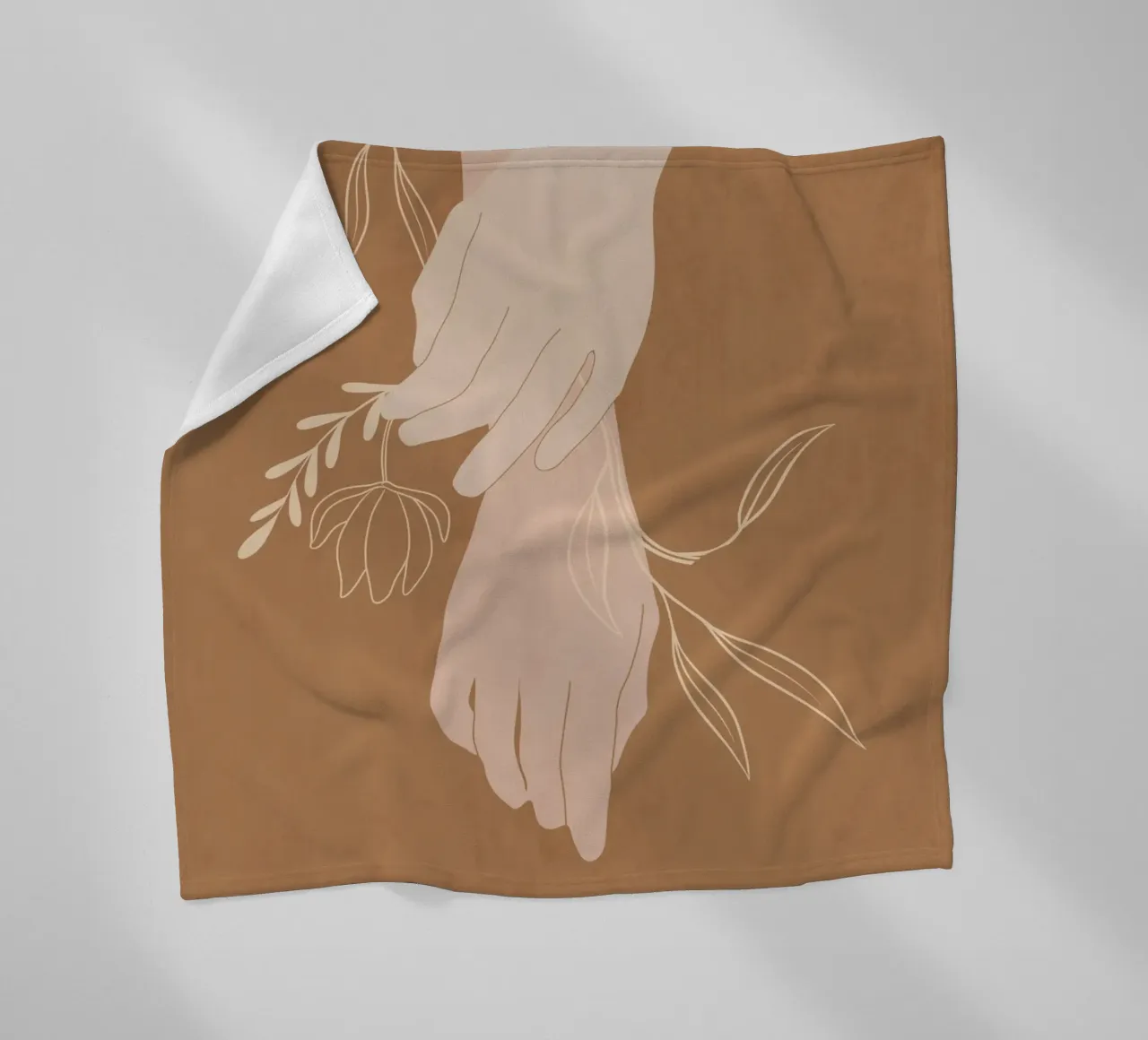 Mano in fiore coperta in pile da LeaDArt