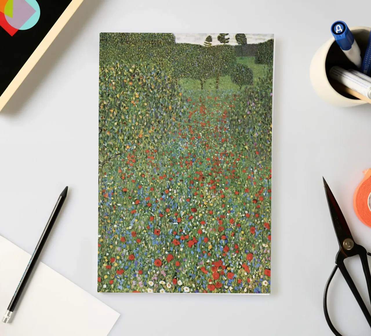 Poppy Field (1907) by Gustav Klimt notebook by Art History