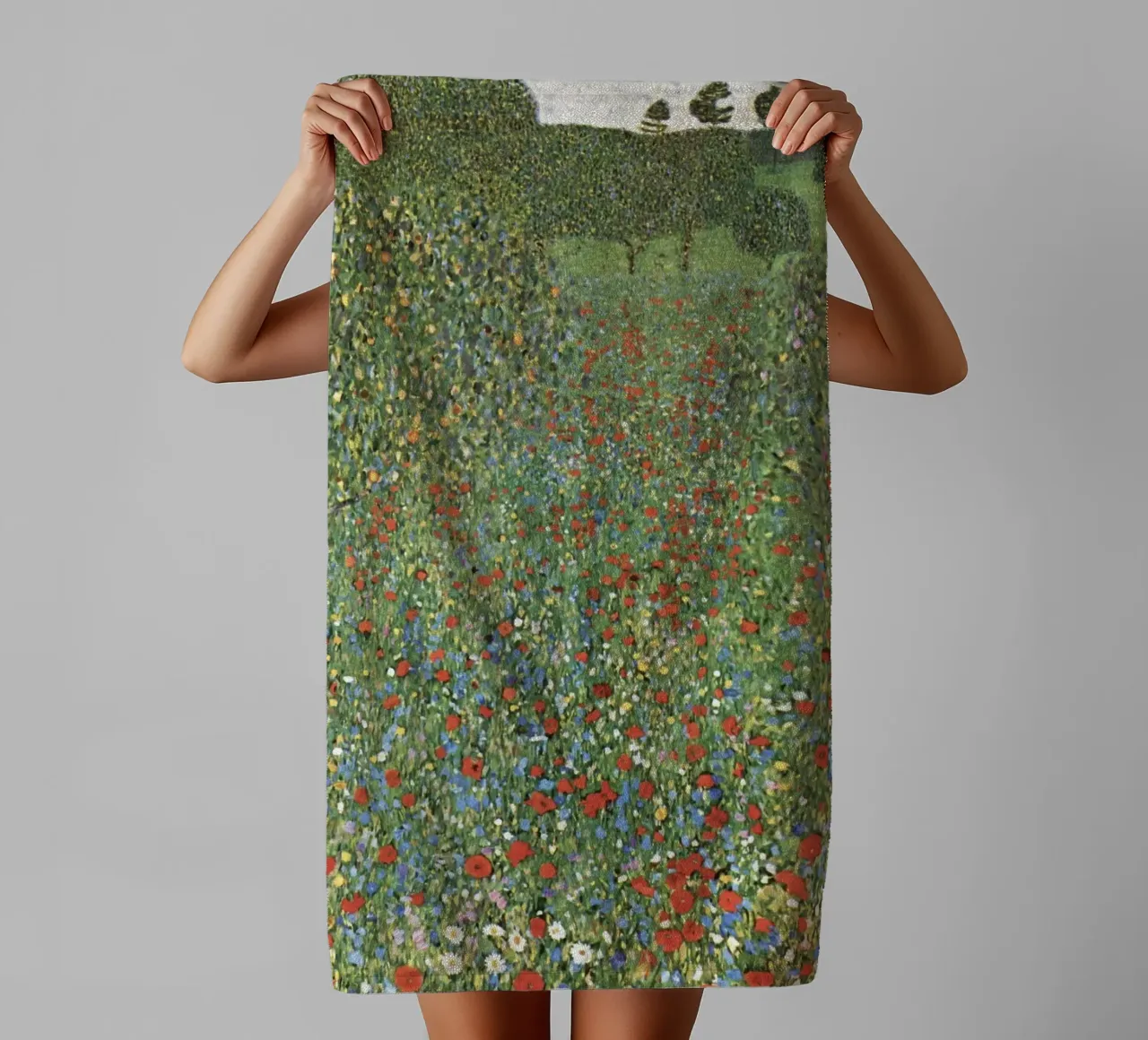 Poppy Field (1907) by Gustav Klimt towel by Art History