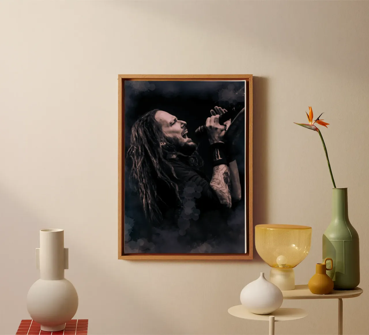 Jonathan Davis iconic style tela con Cornice a cassetta da Lembayung art