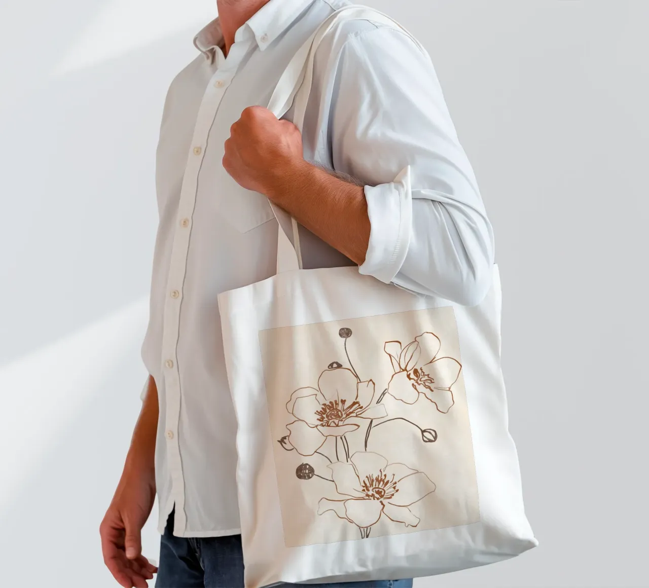Linea Bloom borsa in juta da LeaDArt
