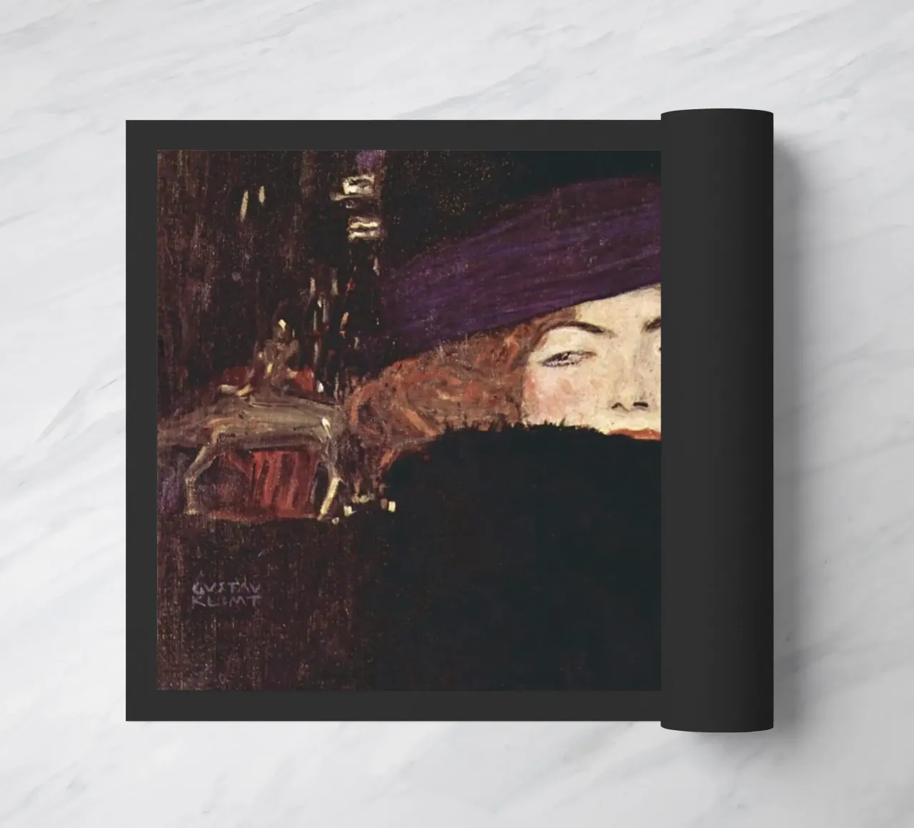 Signora con cappello di pelliccia e boa di Gustav Klimt zerbino da Art History