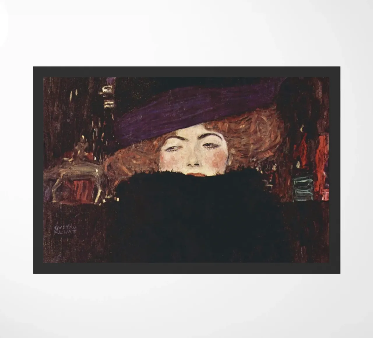 Signora con cappello di pelliccia e boa di Gustav Klimt zerbino da Art History
