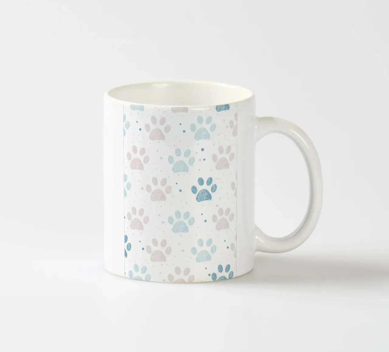 Impronte di zampe blu e rosa tazza in ceramica da gulsengunel