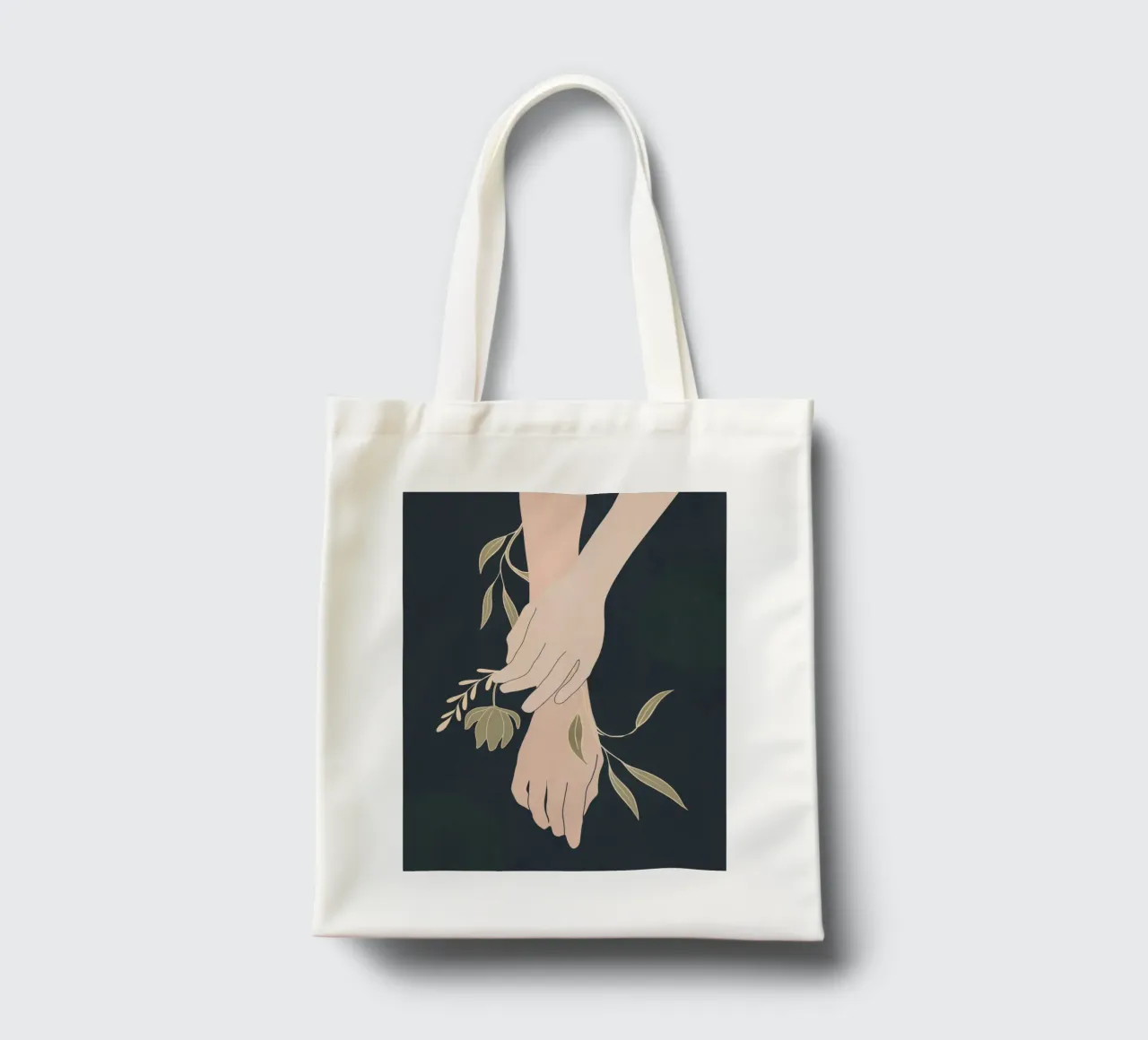 Mano in fiore 2 borsa in juta da LeaDArt