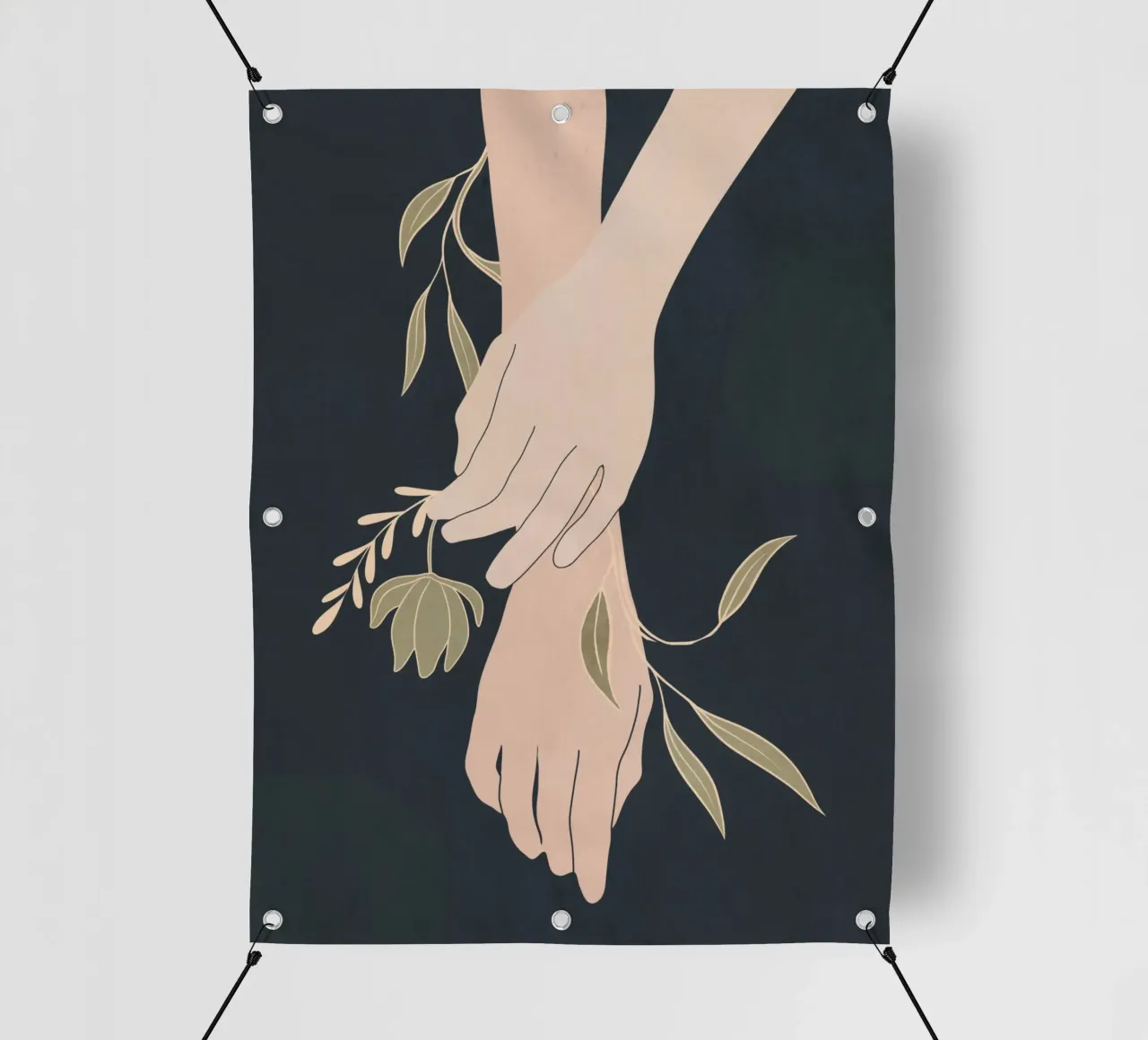 Mano in fiore 2 telo in pvc da LeaDArt