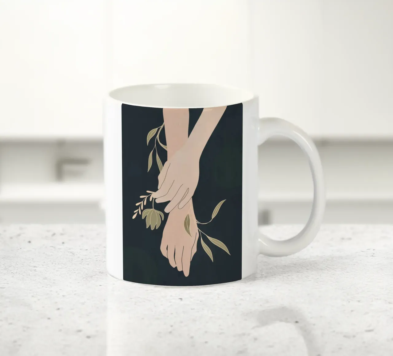 Mano in fiore 2 tazza in ceramica da LeaDArt