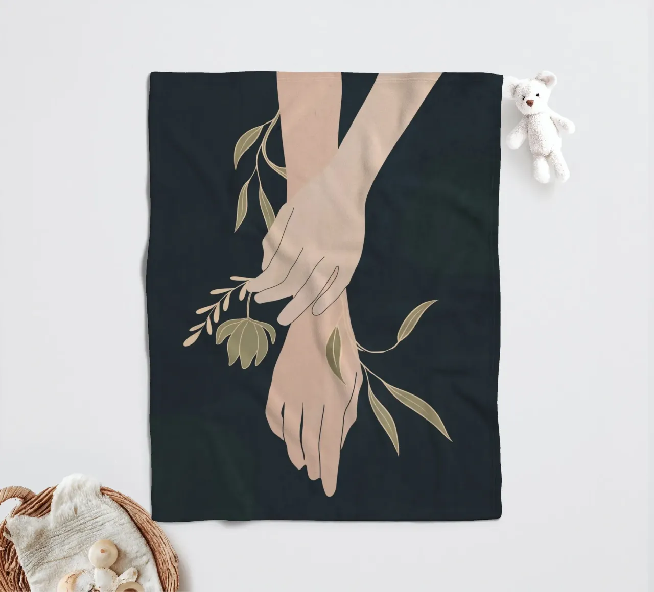 Mano in fiore 2 coperta in pile da LeaDArt