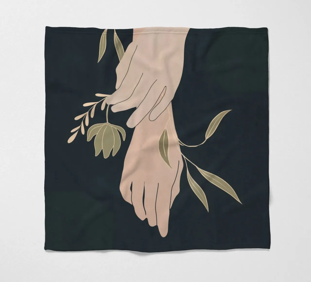 Mano in fiore 2 coperta in pile da LeaDArt