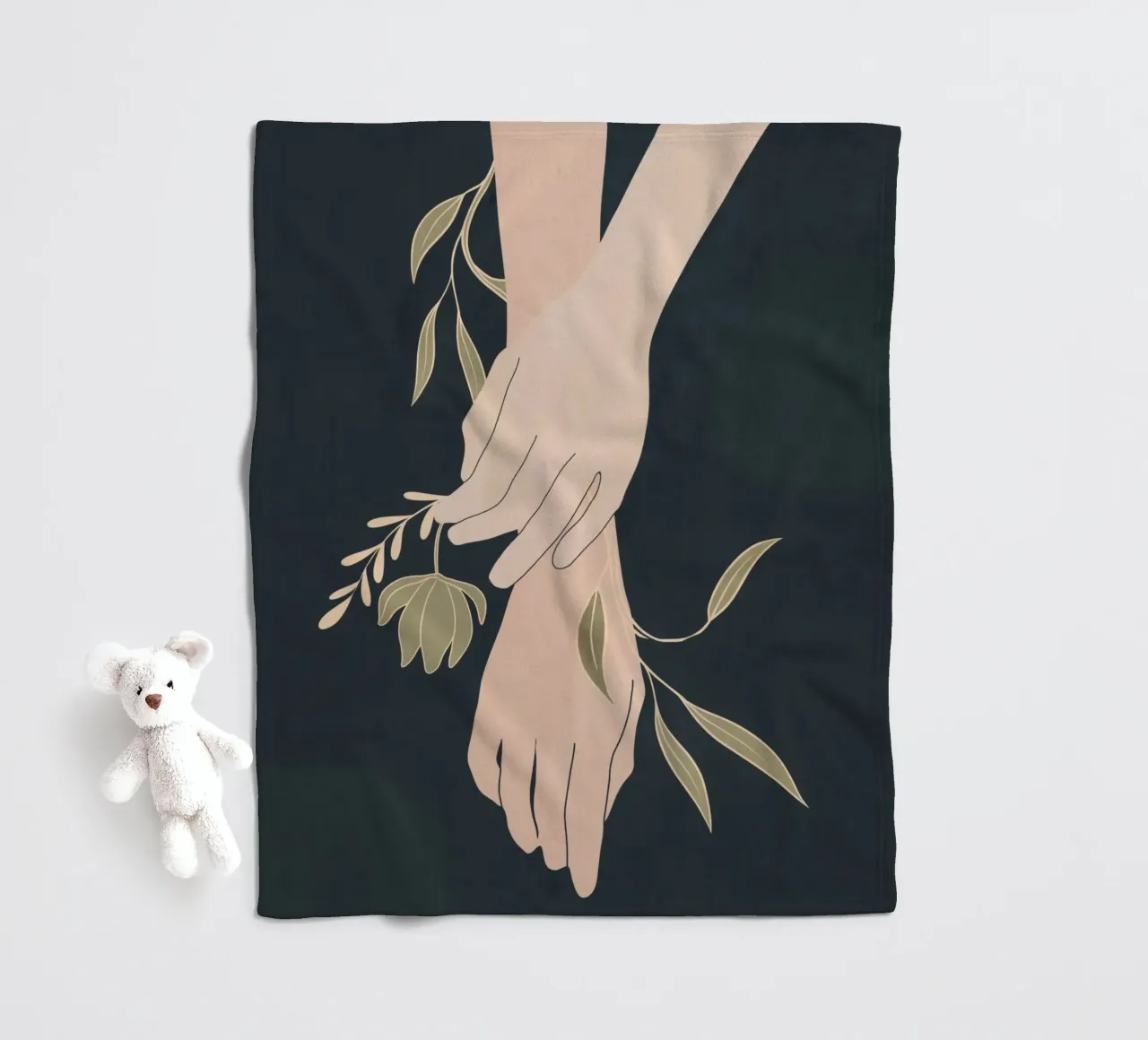 Mano in fiore 2 coperta in pile da LeaDArt