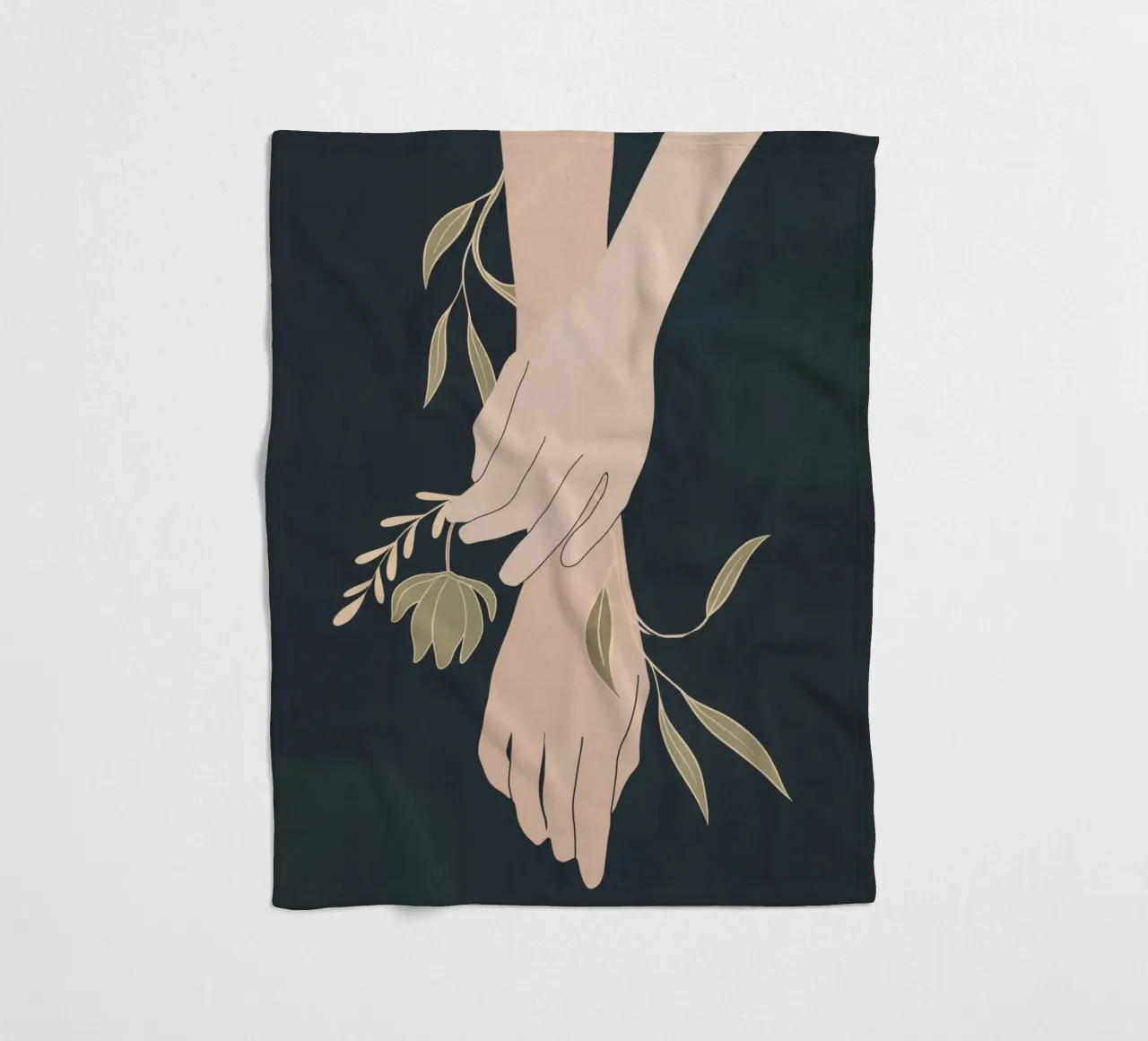 Mano in fiore 2 coperta in pile da LeaDArt