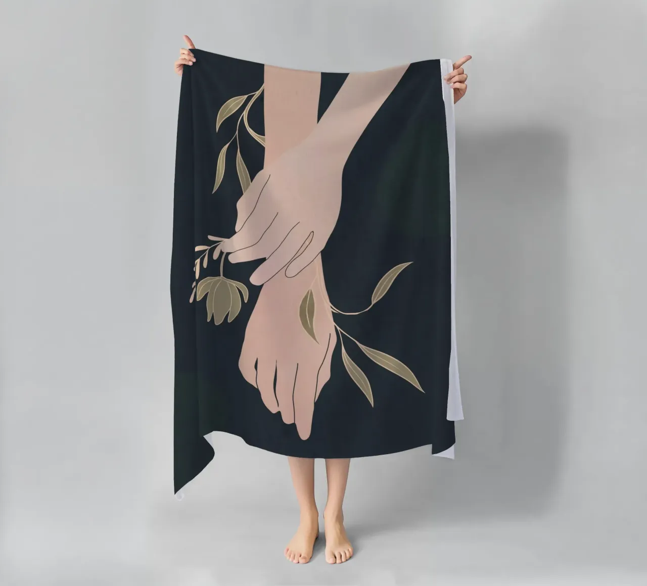 Mano in fiore 2 telo mare da LeaDArt