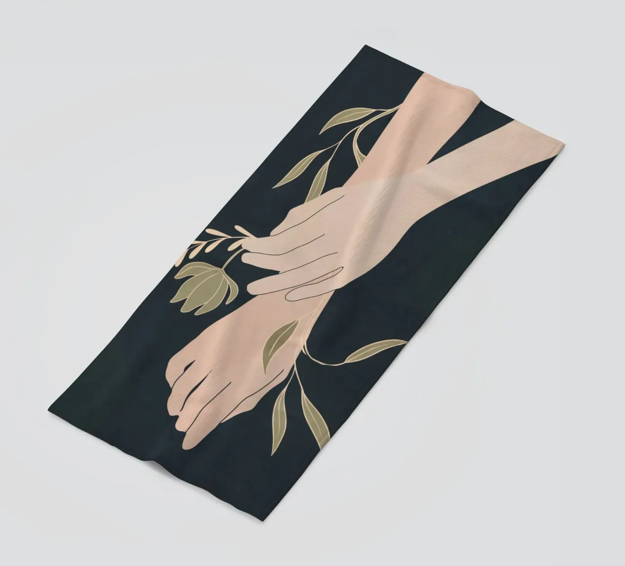 Mano in fiore 2 telo mare da LeaDArt