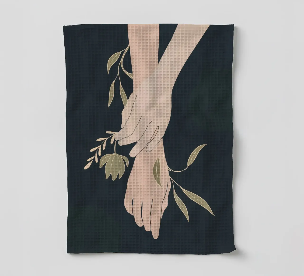 Mano in fiore 2 canovaccio da cucina da LeaDArt