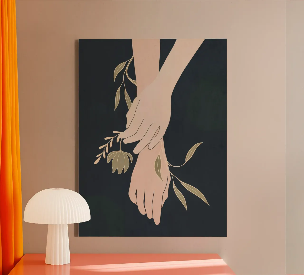 Mano in fiore 2 tela con Cornice a cassetta da LeaDArt