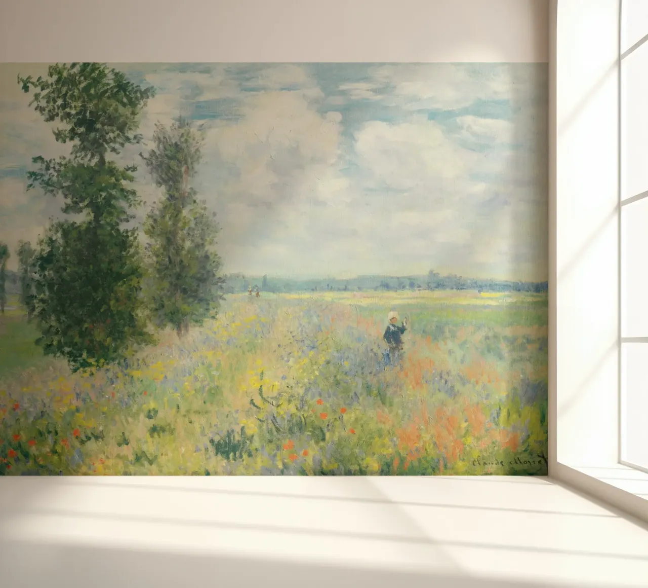 Poppy Fields near Argenteuil (1875) by Claude Monet photo wallpaper by Art History