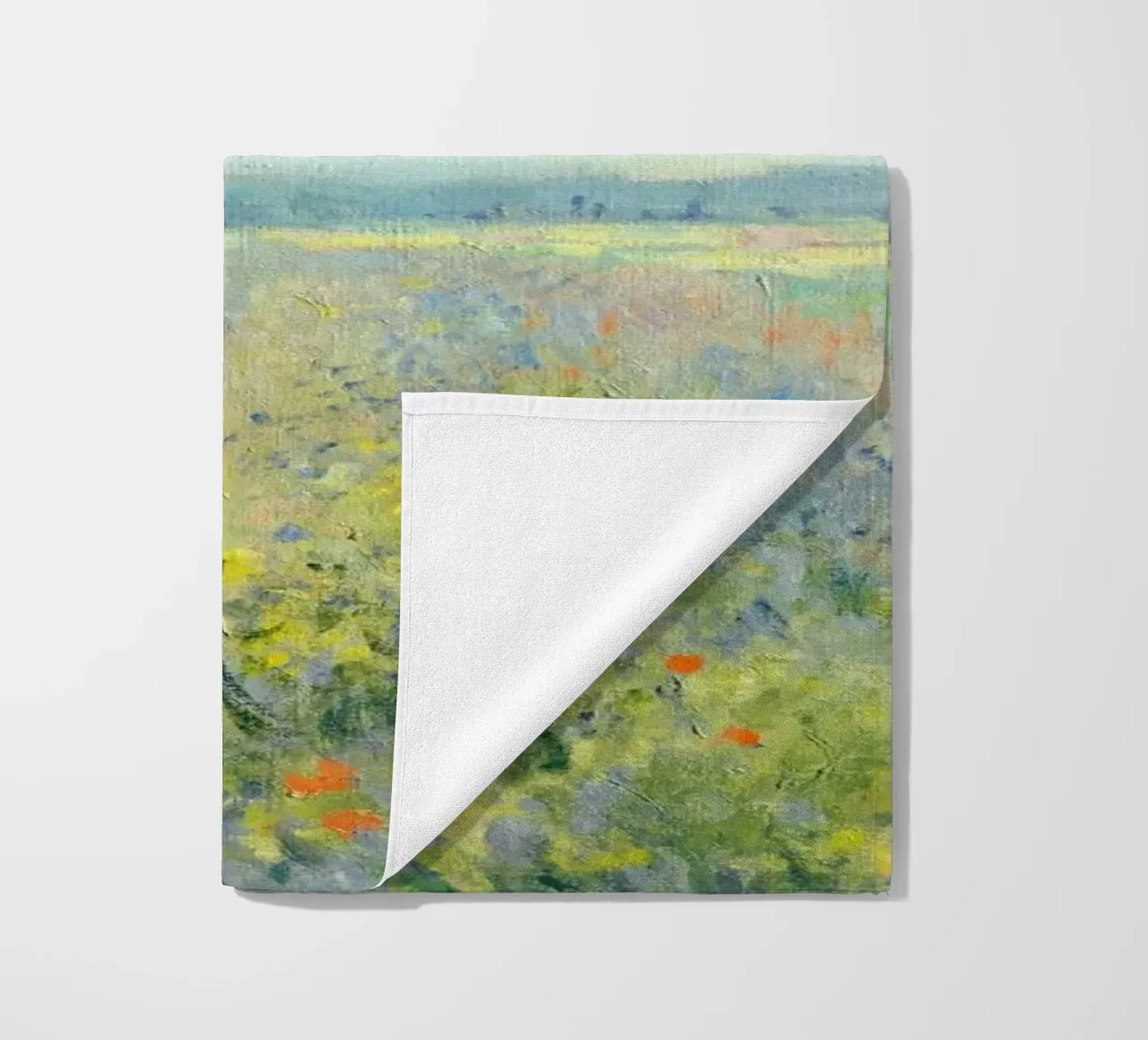 Poppy Fields near Argenteuil (1875) by Claude Monet beach towel by Art History
