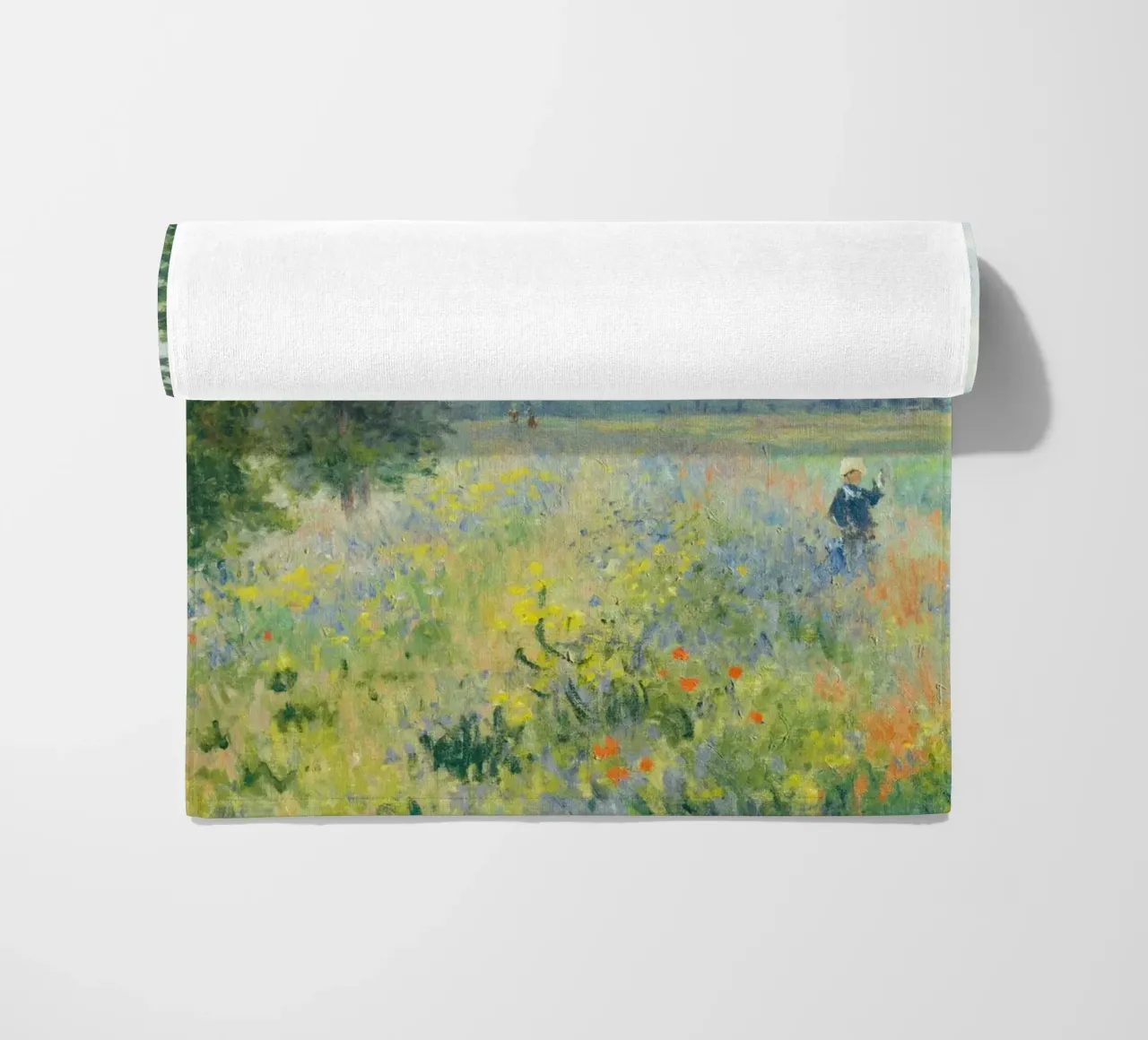 Poppy Fields near Argenteuil (1875) by Claude Monet beach towel by Art History