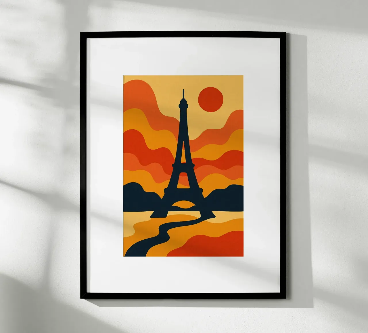 Coucher de soleil sur Eiffel poster de JETLAG | affiches voyage