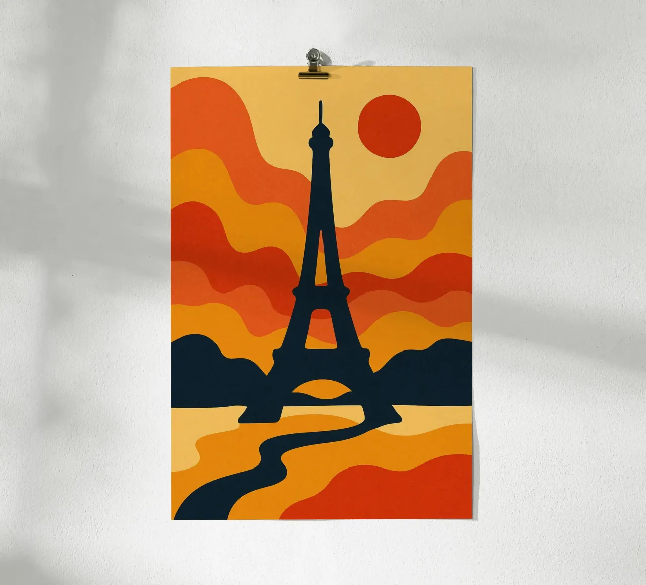 Coucher de soleil sur Eiffel poster de JETLAG | affiches voyage