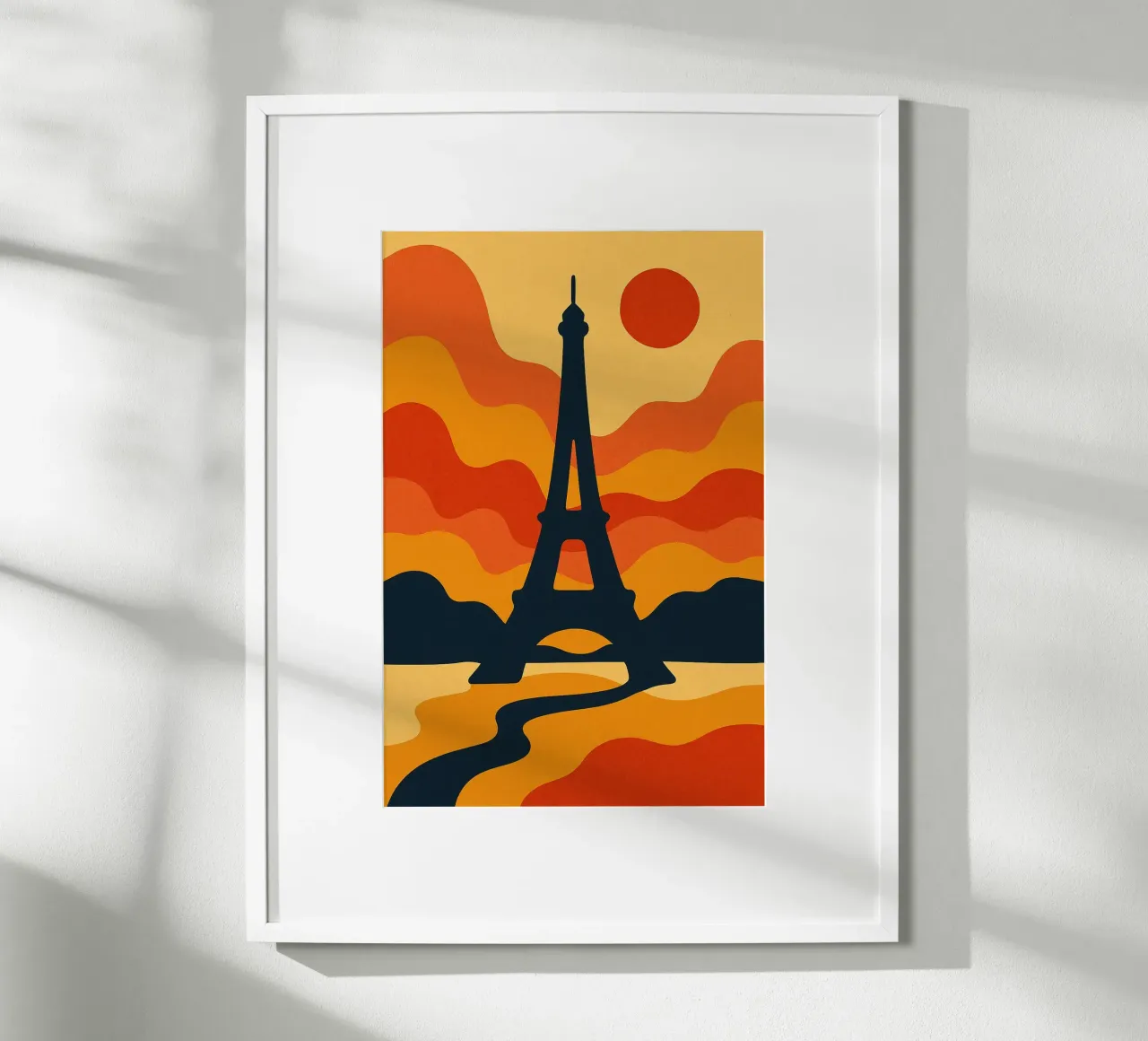 Coucher de soleil sur Eiffel poster de JETLAG | affiches voyage