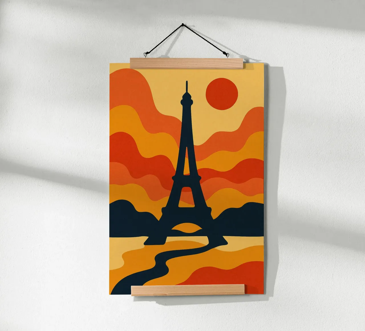 Coucher de soleil sur Eiffel poster de JETLAG | affiches voyage