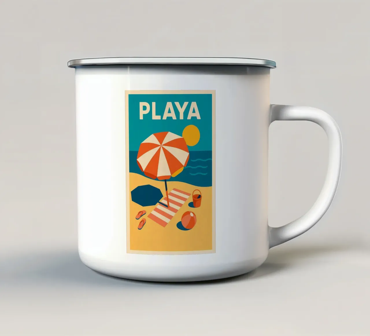 Playa - The call of the sun in large format enamel mug by JETLAG | affiches voyage