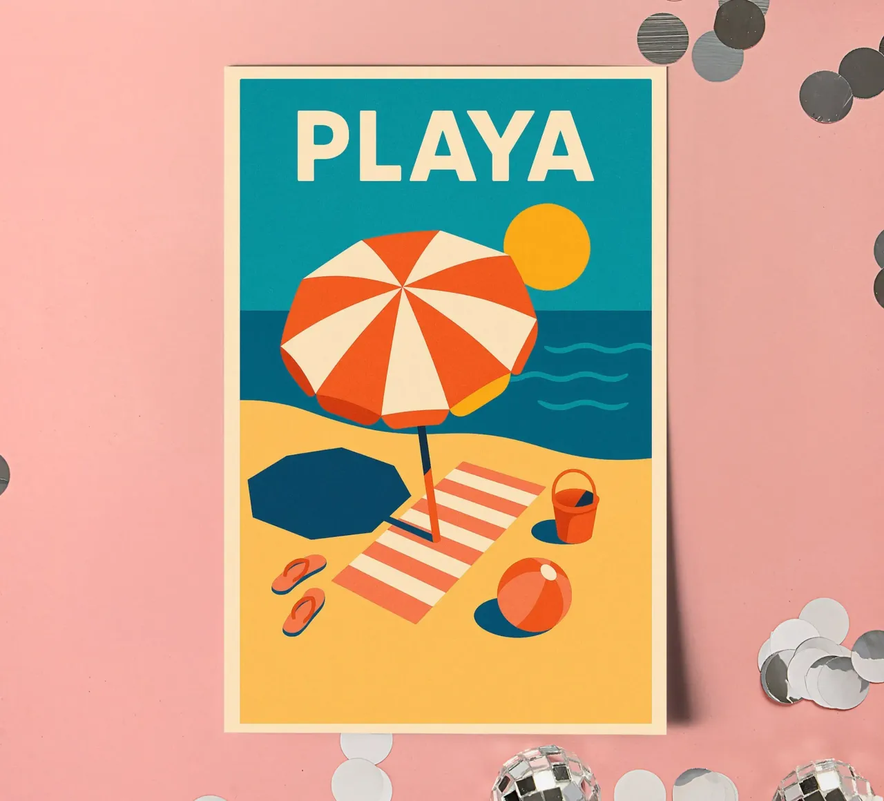 Playa - The call of the sun in large format sticker sheet by JETLAG | affiches voyage