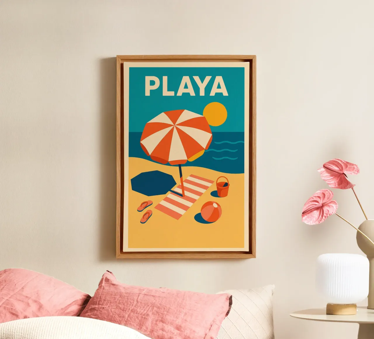 Playa - The call of the sun in large format canvas by JETLAG | affiches voyage