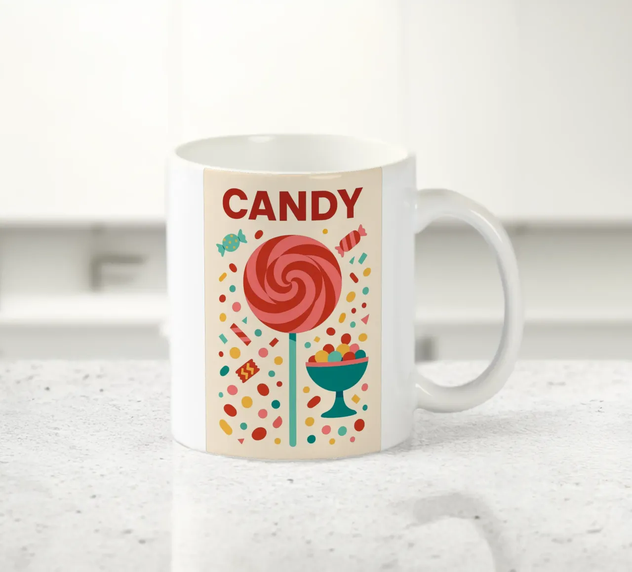 CANDY - Esplosione pop di dolcezza visiva tazza in ceramica da Boissons - Affiches & posters - Retro